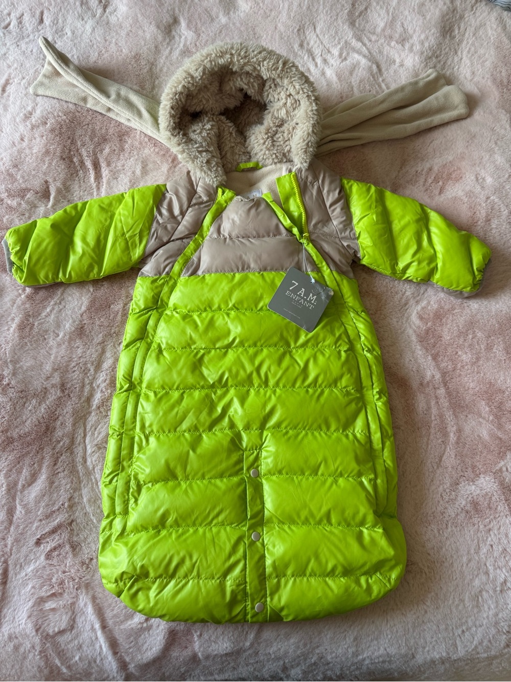 NWT 7Am Enfant Doudoune Snowsuit and Bunting Size Large